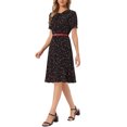 thumbnail image 4 of INSPIRE CHIC Women's Vintage Dress Floral Print Peter Pan Collar Knee Length Casual Dress XL Black Red, 4 of 6