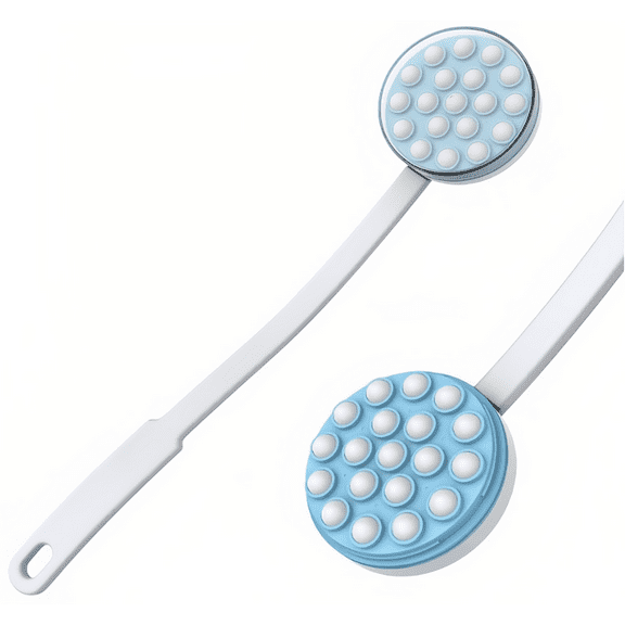 MODANU Long Handle Shower Brush with Soft Bristles, Back Scrubber Exfoliating Body Scrubber for Wet or Dry Brushing Bath Shower Body Brush