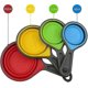 thumbnail image 2 of Collapsible Silicone Measuring Cups Measuring Spoons - Set 8psc Silicone Mesuring Cup And Collapsible Spoon - Great For Camping And Pet Food (green), 2 of 5
