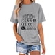thumbnail image 1 of Blusa de Manga Corta Cuello Redondo Impreso Señoras Casual Top, Blusa Ligera de Poliéster para el Trabajo, la Fiesta Y Toda la Temporada de Uso Diario, 1 of 4