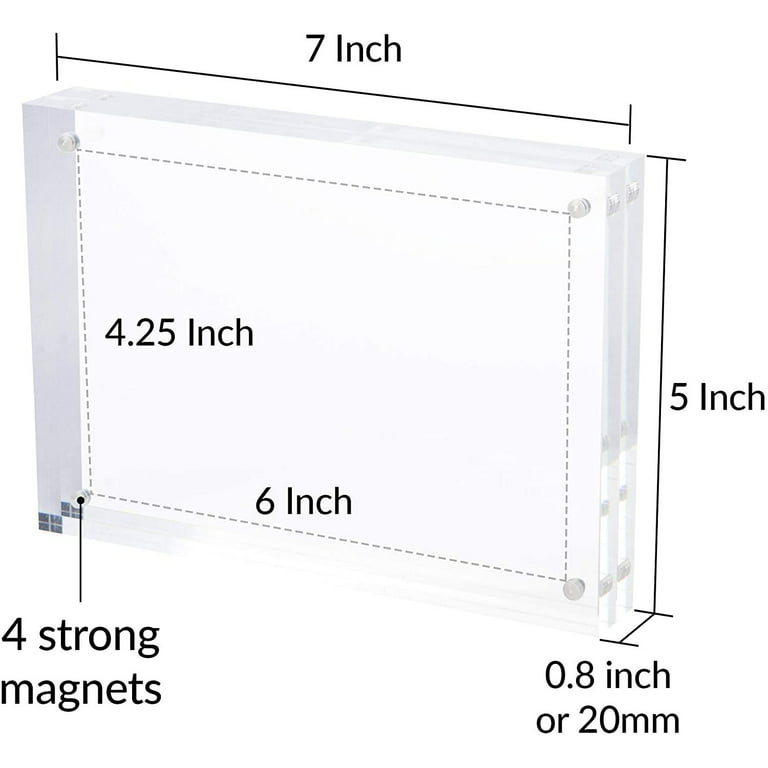 Acrylic Picture Frame, 5x7 Inch Acrylic Photo Frame Magnetic Clear Picture  Frame Desktop Display