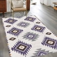thumbnail image 3 of Purple Aztec Area Rug 3x5 FT, Non Slip Entryway Bedside Carpet, Southwest Boho Abstract Gray Geometric Washable Floor Carpet Indoor Mat Non-Shedding Throw Rug for Dorm Kitchen Home Office, 3 of 9
