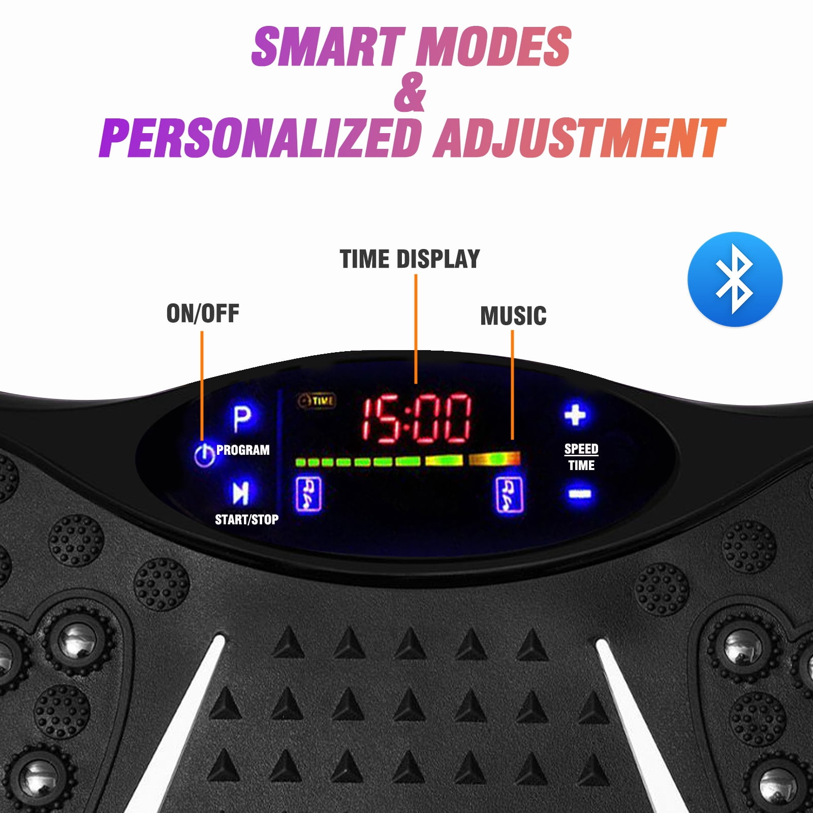 Vibration Plate Exercise Machine with 99 Levels Speed and Bluetooth, Vibrating Plate Machine for Weight Loss, Body Shaping, Health Conditioning, and Massage, Black