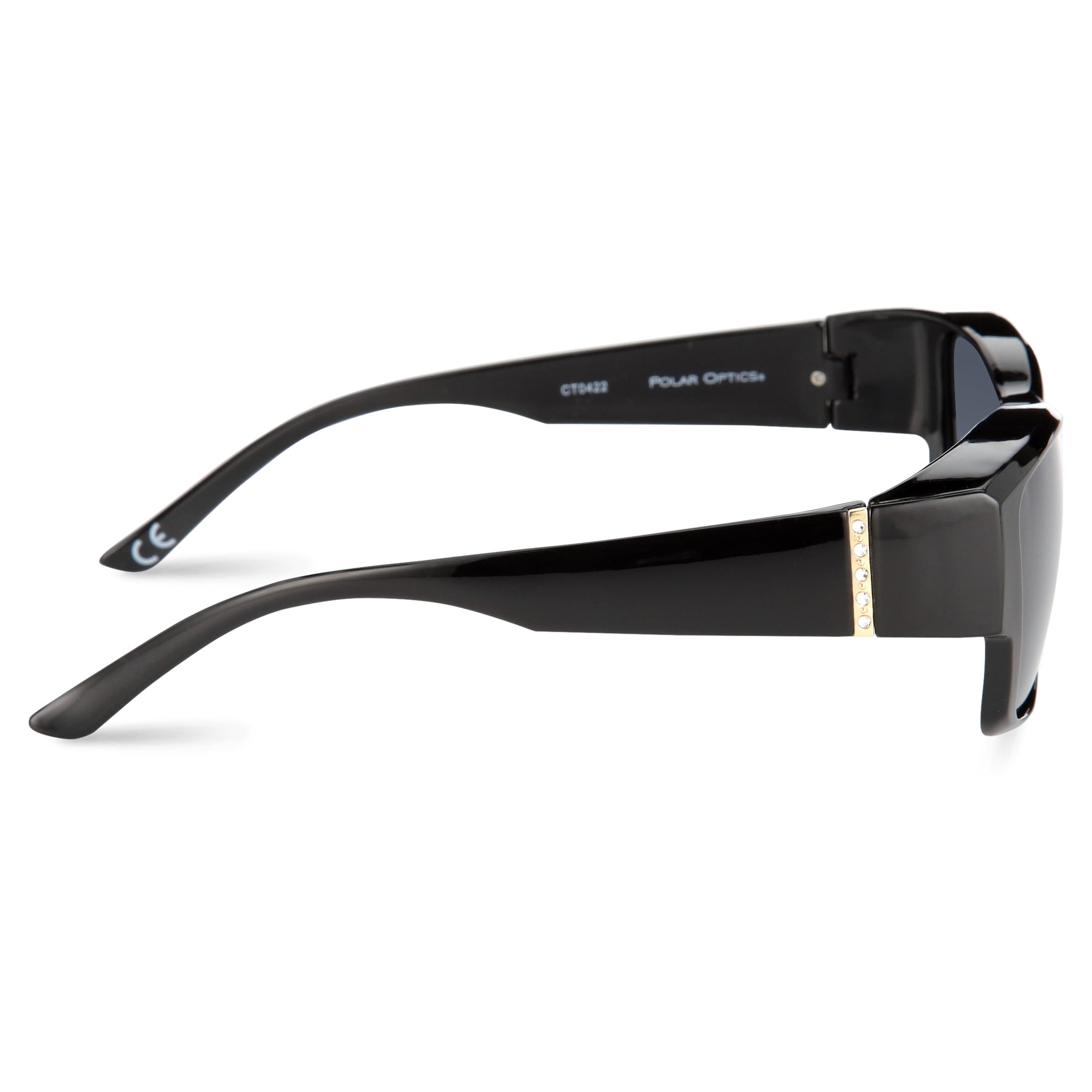 Polar Optics Unisex FO-027 Square Fits Over Sunglasses Black