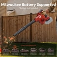 thumbnail image 2 of Cordless Leaf Blower for Milwaukee 18V Battery, 4 in 1 Blower/Vacuunm/Inflator/Deflator, Electric Mini Leaf Blower, 3 Speeds, 190 MPH with Extended Tube for Lawn Care(Bare Tool Only), 2 of 8