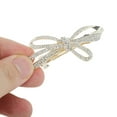 thumbnail image 4 of Unique Bargains 1 Pc Hair Clips Exquisite Rhinestone Charming Bow Spring Clip Hairdo Clip Gold Tone Transparent, 4 of 5