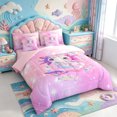 thumbnail image 2 of Manfei Cartoon Axolotl 7-Piece Twin Bedding,Animals Print Bedding Comforter Set,Pink Reversible, 2 of 7