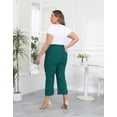 thumbnail image 6 of HDE Plus Size Pull On Capris for Women Teal - 2X, 6 of 6