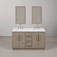 thumbnail image 2 of Water Creation 60"W Wood Double Bathroom Vanity in Gray Oak & Chrome, 2 of 10
