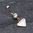 thumbnail image 3 of Golden Diamond Cut Belly Ring-White, 3 of 3