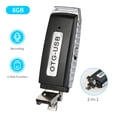 thumbnail image 1 of Mini Digital Voice Recorder 8GB USB Flash Drive Sound Audio Recorder Dictaphone with Dual USB Compatible with Windows Android-OTG Smartphone for Lectures Meetings Classes Interviews, 1 of 7
