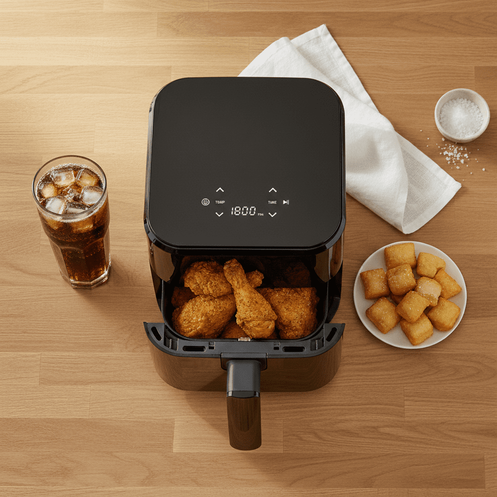 Atilioo 3 Qt Air fryer, Compact Digital Touchscreen Small Air Cooker with Timer, Non-Stick & Dishwasher Safe, Black