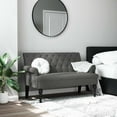 thumbnail image 1 of vidaXL Bench with Backrest Dark Grey 120x62x75.5 cm Fabric, 1 of 6