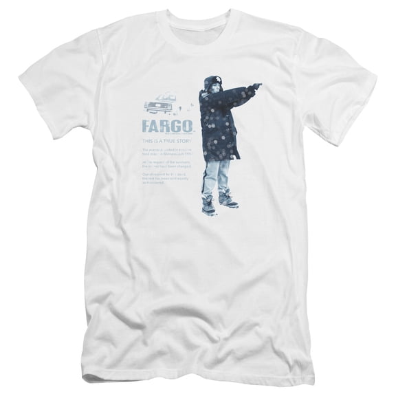 Fargo This Is A True Story Premium Adult Slim Fit 30/1 T-Shirt White