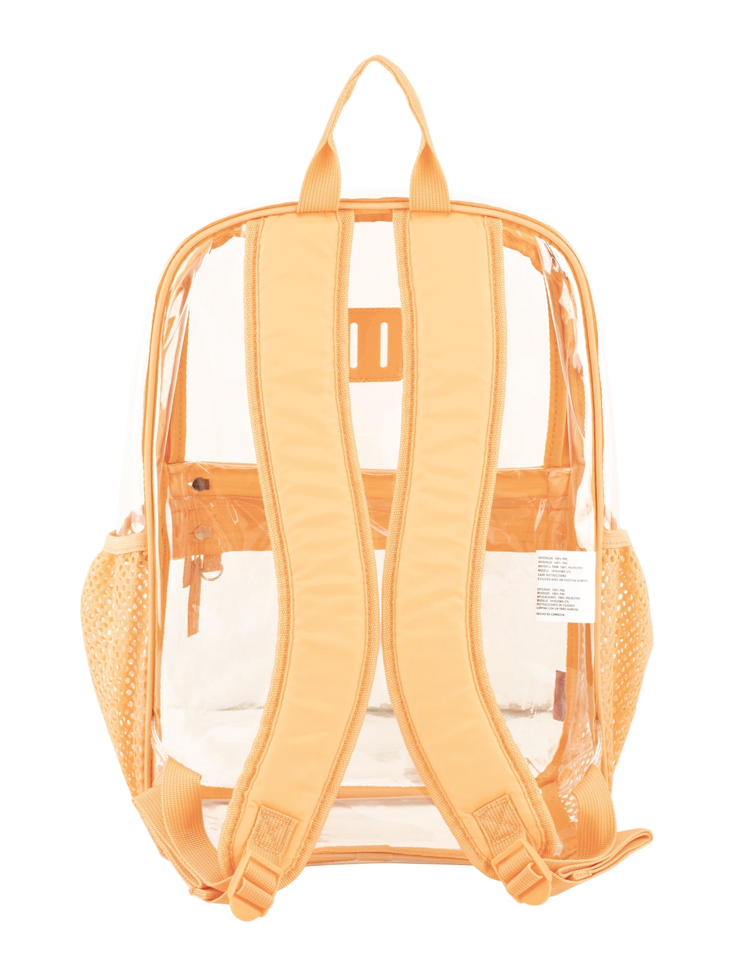 Eastsport Clara Clear Backpack Bundle w/ Zipper Pouch, Cantaloupe