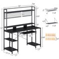 Rolanstar Computer Desk with 4tier Storage Shelf and Monitor Stand for