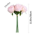 thumbnail image 6 of TETOU 2pack 10Heads Artificial Peony Silk Flower Fake Peony Bouquet for Wedding Party Decor - Pink, 6 of 7