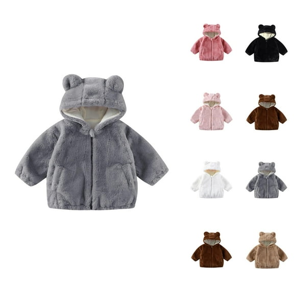 Girls Winter Clothes Jacket for Girls Girls Winter Coat Soft Hooded Jacket With Ears Zip Up Outerwear For Toddlers And Kids Warm Cozy Fall Outerwear