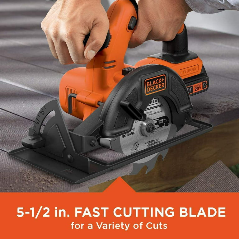 BLACK+DECKER BDCCS20B 20-volt Max Circular Saw Bare Tool, 5-1/2-Inch with  BLACK+DECKER BDCJS20C 20V MAX* JigSaw with Battery and Charger 