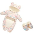 thumbnail image 5 of Ketyyh-chn99 Outfits for Boys Baby Boys Girls Cute 0-24 Months Hooded Snow Wear Winter Jumpsuit Outwear Snowsuit Warm Romper Coat With Shoes Set Clothes Casual Outfits G,18-24 Months, 5 of 5