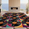 thumbnail image 2 of Design&I 8'x10' Washable Area Rug Snag-Free Vinyl Cd Record Music Retro Groovy Swirl Border Tapete Redondo Wet Flowing for Dining Room, Large Office, Lounge, 2 of 7