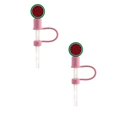 thumbnail image 1 of Oleegame 2PC Glass Bottle Soft Silicone Straw Set With Dust Cover Universal Diameter 8mm Including Glass Straw And Dust Plug, 1 of 4