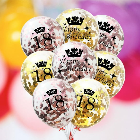 MLINS 20pcs 18th Birthday Balloons Party Decorations Confetti Transparent Latex 12inch Balloons with Crown