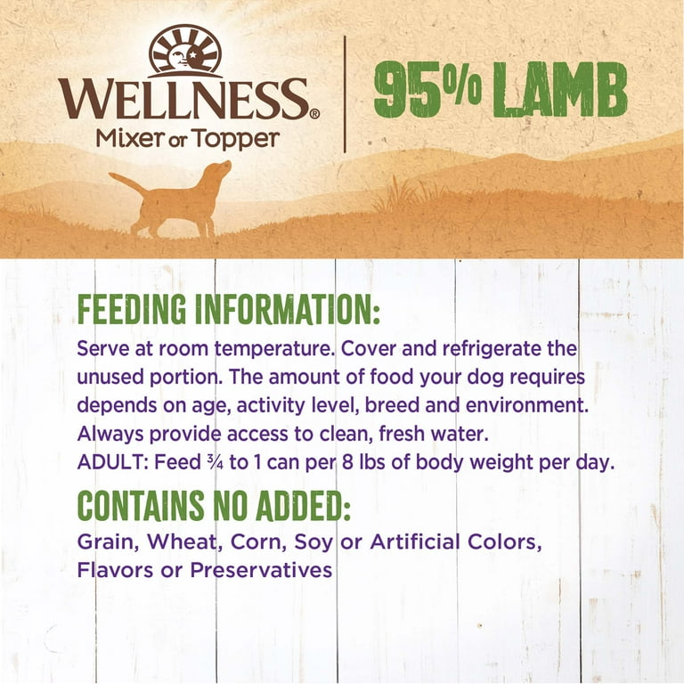 Wellness 95 Lamb Natural Wet Grain Free Canned Dog Food 13.2