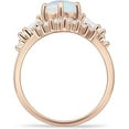 thumbnail image 6 of Round Beaded Marquise Style White Opal Rose Tone 925 Sterling Silver, Size 7, 6 of 7