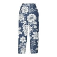 thumbnail image 4 of JMKQLZ Women's Capris Pants Loose Fit Casual Cropped Pants Lightweight Floral Print Travel Summer Trousers,M, 4 of 5