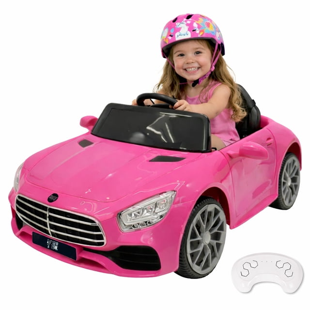 Carro Eléctrico Montable YEI Rosa Control Remoto Luces LED Bluetooth USB