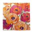 thumbnail image 2 of Yayeee Shower Curtain with Hooks 72"x72" Waterproof Fabric Bathroom Hanging Decor, Orange Hand Drawn Floral, 2 of 5