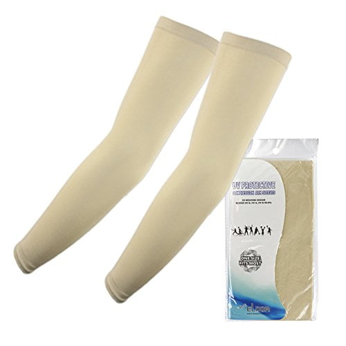 Elixir Arm Cooler Cooling Sleeves UV Protective Compression Arm Sleeves, 1 Pair, Beige
