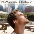 thumbnail image 7 of Cshidworld Open Ear Earbuds, Clip on Earbuds Bluetooth 6.0 Wireless Headphones with Noise Cancelling Mic, IPX5 Waterproof, 50H Playtime for Running, Workout,Silver, 7 of 7