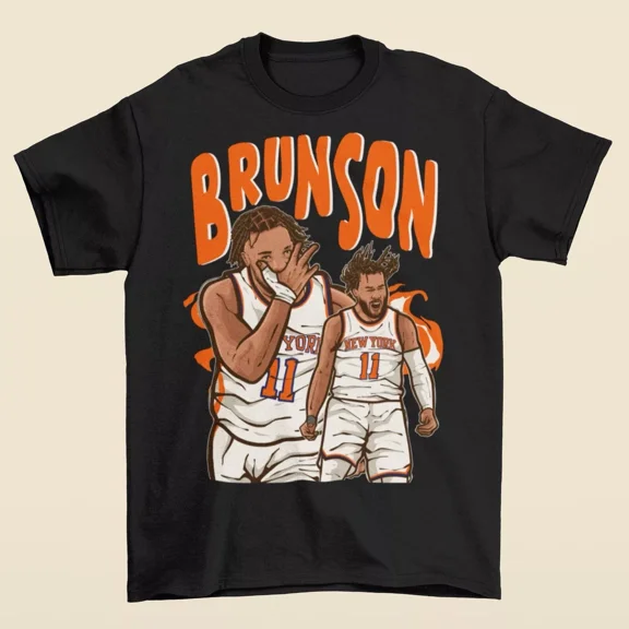 Jalen Brunson Cartoon Style New York Basketball T-Shirt