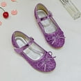 thumbnail image 6 of Xiaoxatg Girls Bow Sneakers With Secure Closure Sequined Flat Shoes For Dance Performance And Everyday Wear 9.5-10 Years Purple, 6 of 6