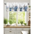 thumbnail image 4 of Fall Thanksgiving Kitchen Valances for Windows Blue White Pumpkins Autumn Leaves Valance Curtains&nbsp; for Kitchen /Living Room/Bedroom/ Bathroom Decor, 42"x12 " ,Rod Pocket 1 Panel, White, 4 of 7