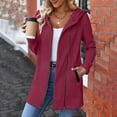 thumbnail image 3 of Chbgutlmr Jackets for Women Zipper up Slim Fitted Mid Long Sweatshirt Fall Winter Casual Trendy Outwear Hoodies with Pockets, 3 of 8