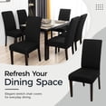 thumbnail image 2 of Keyroal Solid Color Stretch Dining Chair Covers, 4‑Pack Elastic Spandex Slipcovers, Removable Washable Wrinkle‑Resistant Chair Seat Protectors for Dining Room, Kitchen, Wedding, Hotel & Party(Black), 2 of 8