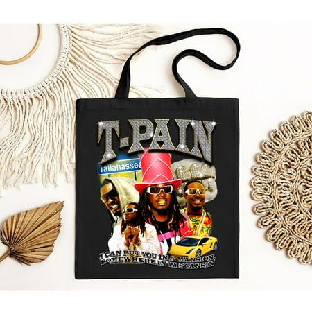 vintage T-Pain Put You In A Mansion Tote Bag  Tote Bag ® Your Go To For Effortless Fashion.-TH11833