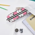thumbnail image 6 of Yiaed Rose Flowers Print Leather Pencil Case - Leather Pen Pencil Holder - Elegant & Practical Pencil Pouch for Work & Office, 6 of 7