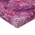 thumbnail image 4 of Ambesonne Peony Pattern Fitted Sheet, Watercolor Dreamy Art, Queen Size, Pale Purple Hot Pink, 4 of 5