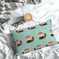 thumbnail image 5 of Gaeub Fox Print Double Sided Plush Decorative Throw Pillow Cover, Sofa Cushion Cover, Plush Cushion Cover，Excluding Pillow Core-16"x24", 5 of 6