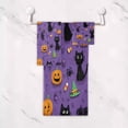 thumbnail image 5 of 3 Piece Bath Towels Set Bath Towel, Hand Towel and Face Towel for Bathroom, Gym, Hotel Black Cats and Pumpkins Pattern, 5 of 8