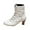 White, variant on Women's Ankle Boots Elegant Lace Up Heel Booties for Fall Winter Season Comfortable Casual Fashion Footwear with Lace Design and Side Zipper Closure