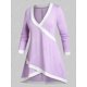 thumbnail image 2 of Camiseta Talla Extra Asimétrica Color Contraste Rosegal  Mangas largas de talla grande, 2 of 5
