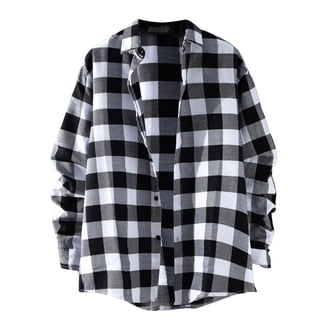 COEVALS CLUB Men's Flannel Shirt - Corduroy Lined Collar, Pearl Snap Buttons (Russet Brown/Black, Size L)