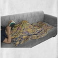 thumbnail image 6 of East Soft Flannel Fleece Throw Blanket, Graphic Image of an Indonesian Batik Style Pattern with Flowers Traditional Vintage, Cozy Plush for Indoor and Outdoor Use, 70" x 90", Multicolor, by Ambesonne, 6 of 6