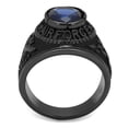 thumbnail image 3 of Luxe Jewelry Designs IP Black Stainless Steel Men's Ring with Sapphire Synthetic Glass Stone - Size, 3 of 4