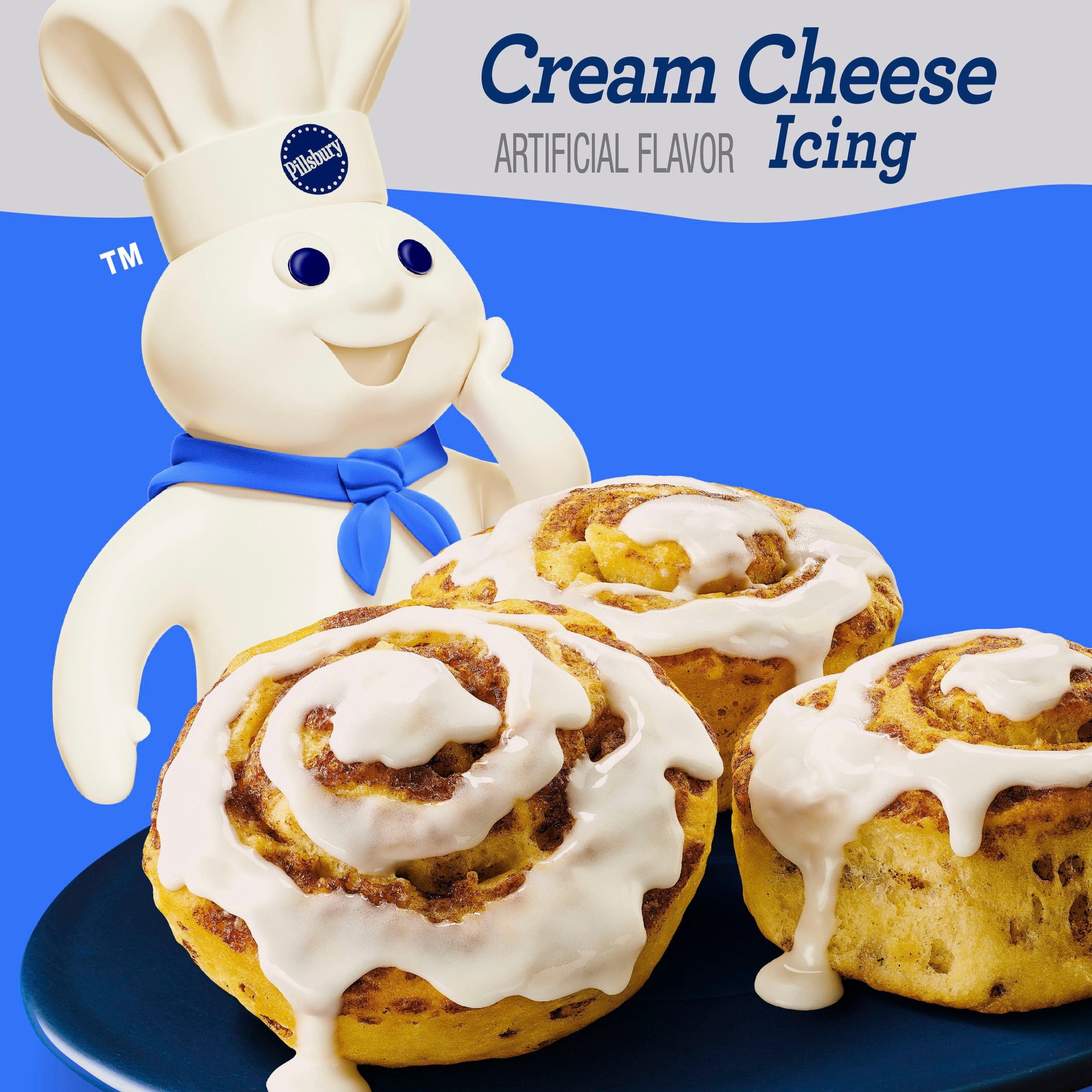 Pillsbury Cinnamon Rolls with Cream Cheese Icing, Refrigerated Canned Pastry Dough, 8 Count., 12.4 oz